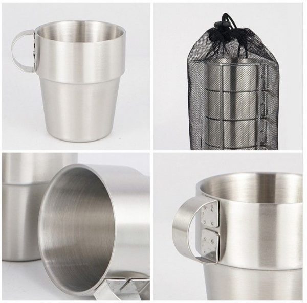 Ensemble de 4 MUGS en Inox 304 / 300ml – Image 3