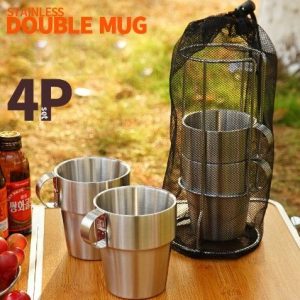 Ensemble de 4 MUGS en Inox 304 / 300ml