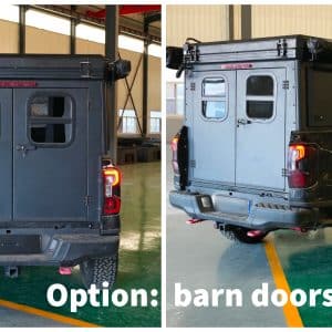 Porte arrière pleine hauteur type « Barn Doors » pour Traveller